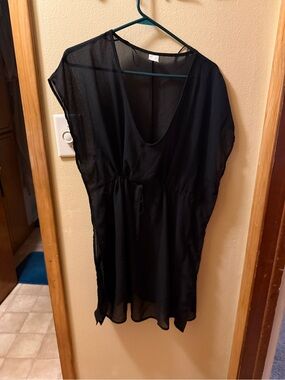 Merona Black Sheer Swim Coverup Tunic